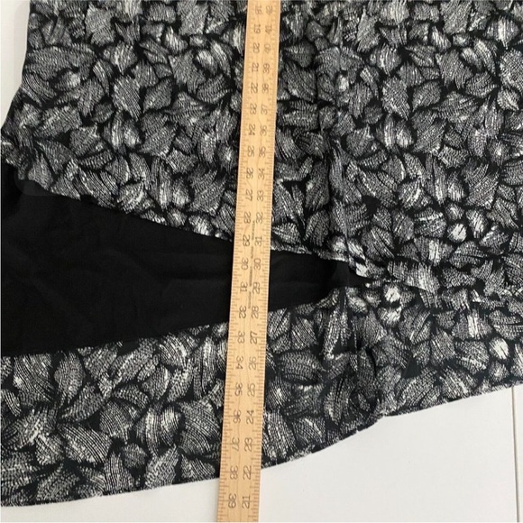 Catherines Asymmetrical Split Hem Tunic, 3X 26W-28W, black & white print - Picture 5 of 5